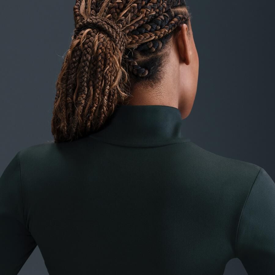 Nike One Fitted Dri-FIT jack met rits over de hele lengte voor dames Groen