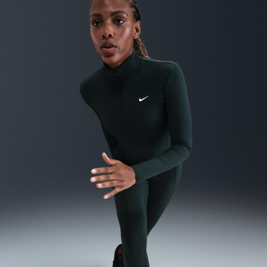 Nike One Fitted Dri-FIT jack met rits over de hele lengte voor dames Groen - Foto 2