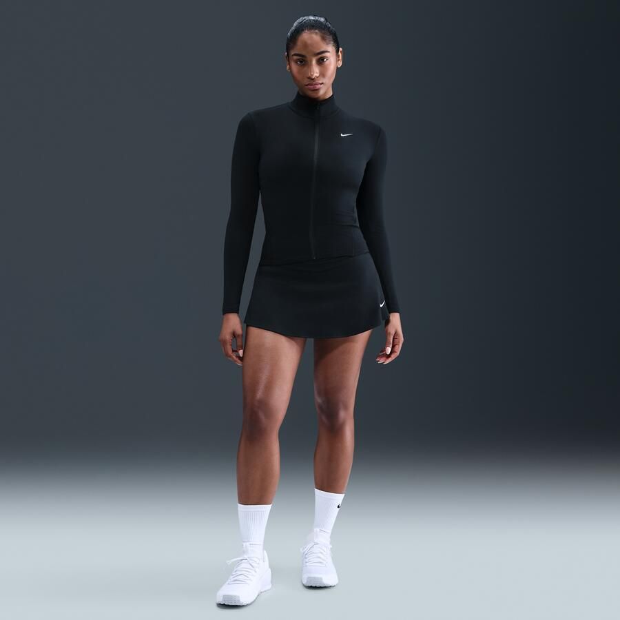 Nike One Fitted Dri-FIT jack met rits over de hele lengte voor dames Zwart - Foto 3