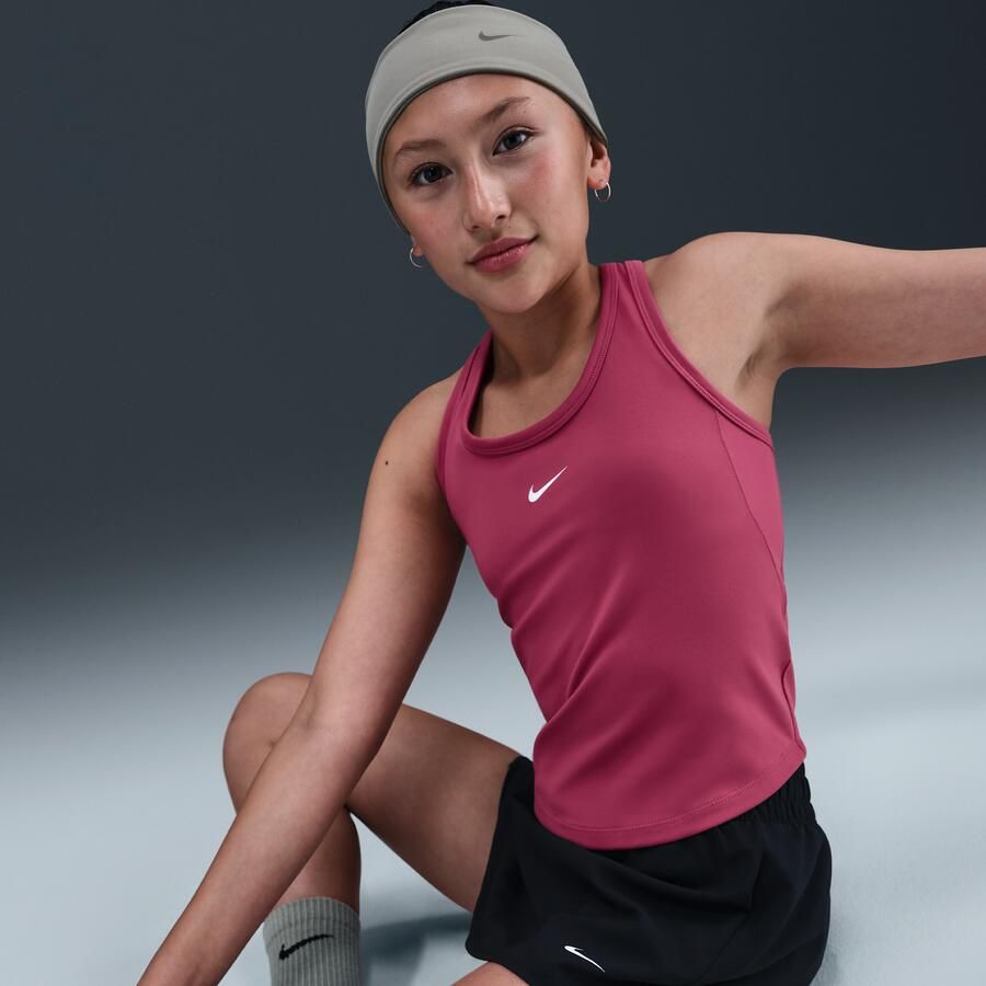 Nike One Fitted Dri-FIT tanktop voor meisjes Paars - Foto 2