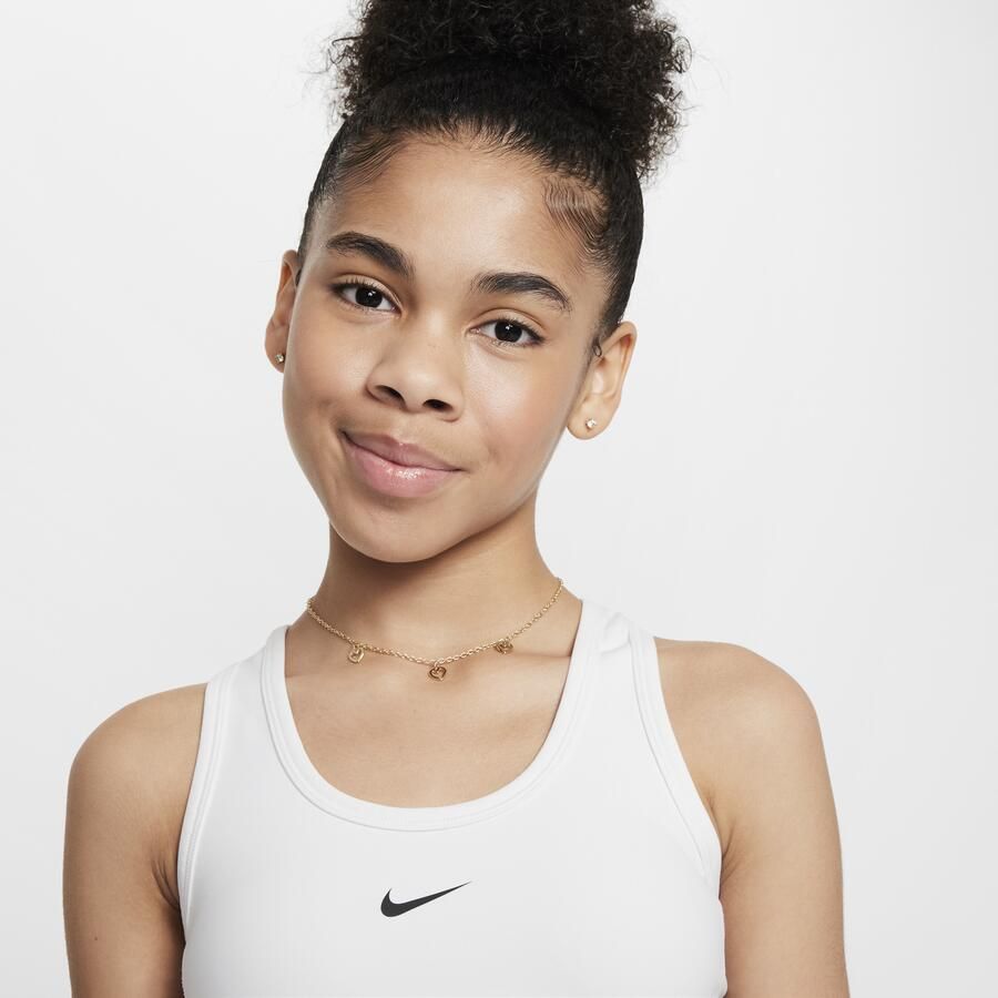 Nike One Fitted Dri-FIT tanktop voor meisjes Wit
