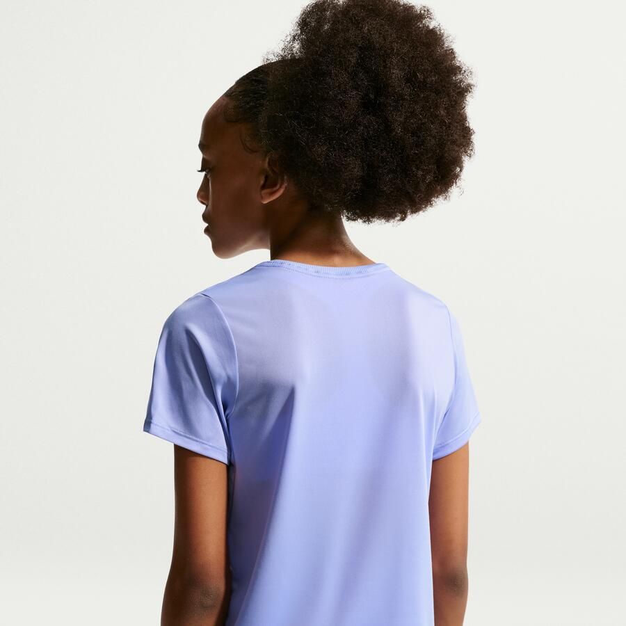 Nike One Fitted Dri-FIT top met korte mouwen voor meisjes Paars - Foto 2