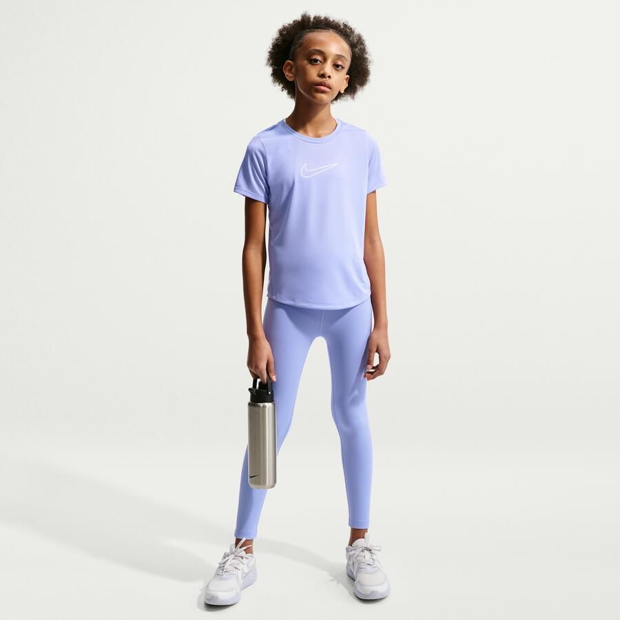 Nike One Fitted Dri-FIT top met korte mouwen voor meisjes Paars - Foto 4
