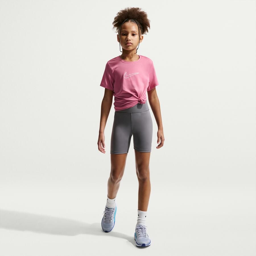 Nike One Fitted Dri-FIT top met korte mouwen voor meisjes Roze - Foto 2