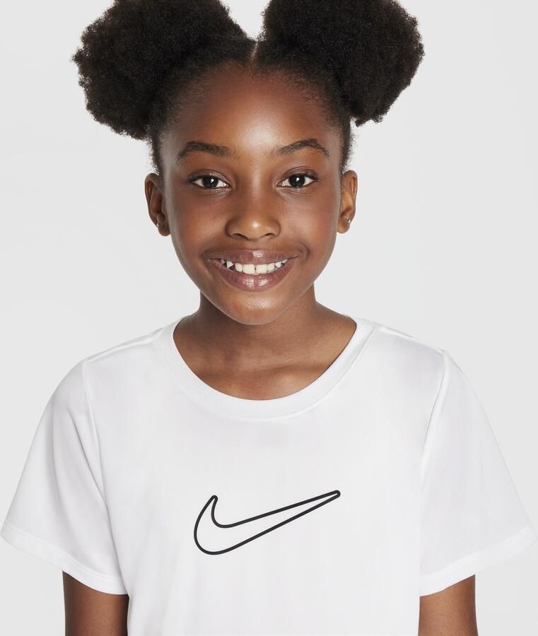 Nike One Fitted Dri-FIT top met korte mouwen voor Wit