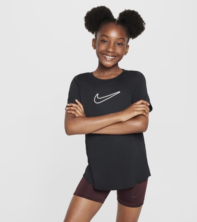 Nike One Fitted Dri-FIT top met korte mouwen voor Zwart - Foto 2