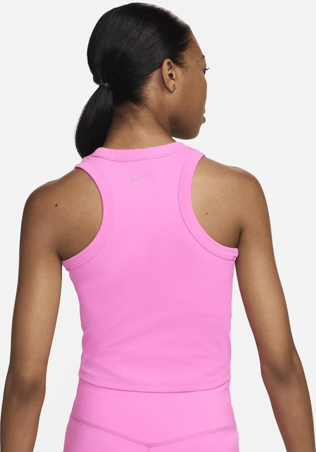 Nike One Fitted korte tanktop met Dri-FIT voor dames Rood - Foto 4