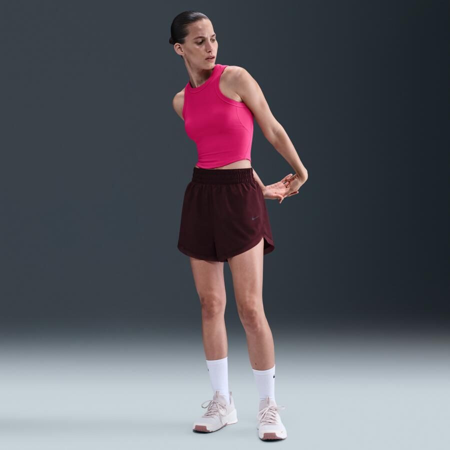 Nike One Fitted korte tanktop met Dri-FIT voor dames Roze - Foto 3