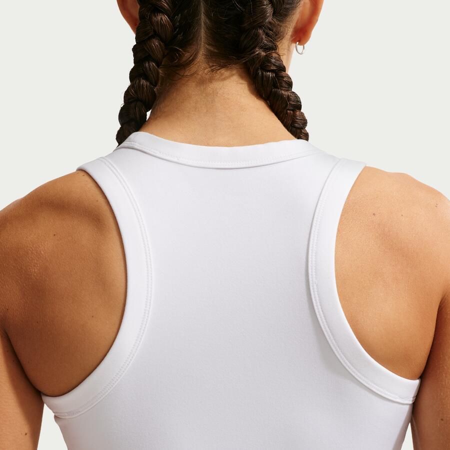 Nike One Fitted korte tanktop met Dri-FIT voor dames Wit - Foto 2