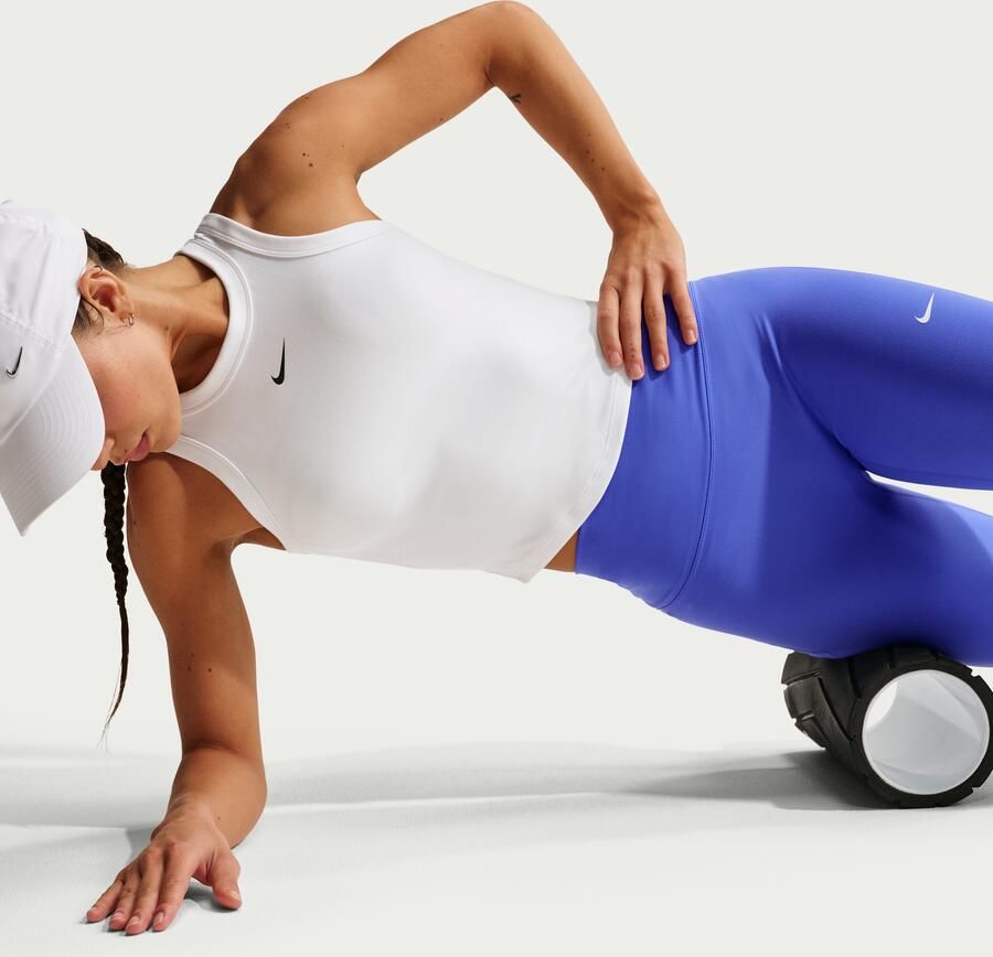 Nike One Fitted korte tanktop met Dri-FIT voor dames Wit - Foto 4