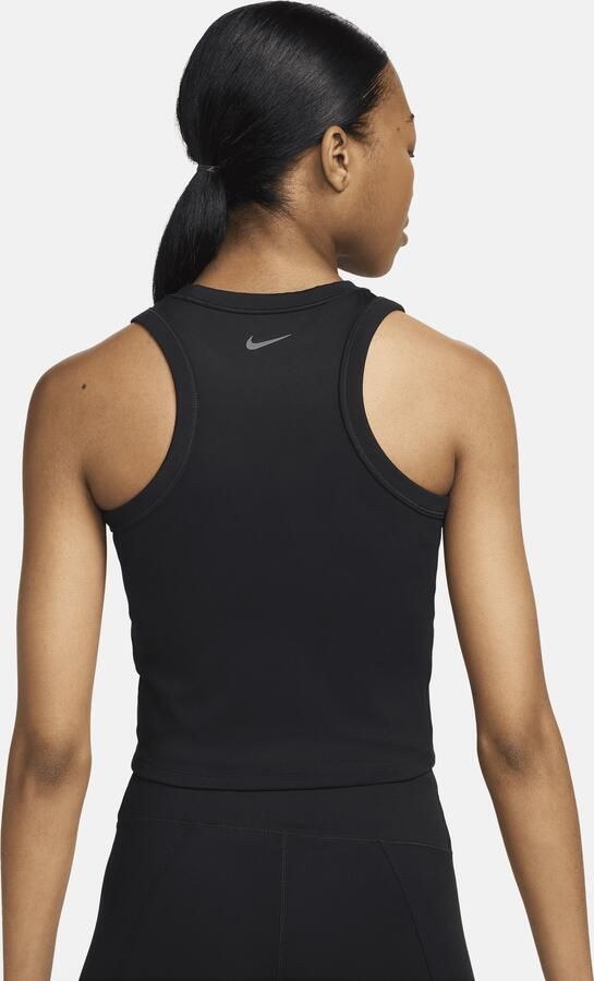 Nike One Fitted korte tanktop met Dri-FIT voor dames Zwart - Foto 4