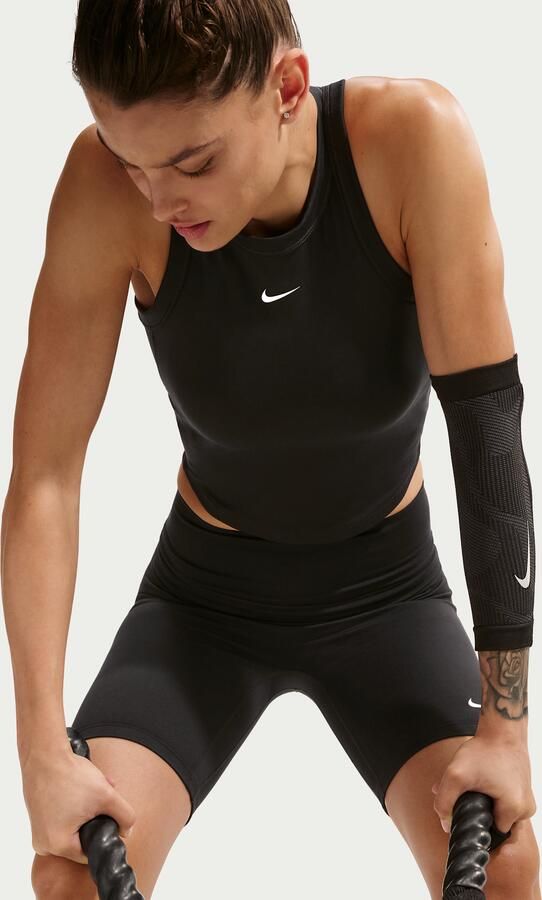 Nike One Fitted korte tanktop met Dri-FIT voor dames Zwart - Foto 4