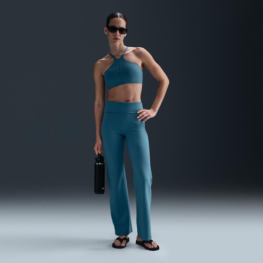 Nike One Keyhole padded sport-bh met hoge hals en lichte ondersteuning Blauw - Foto 3