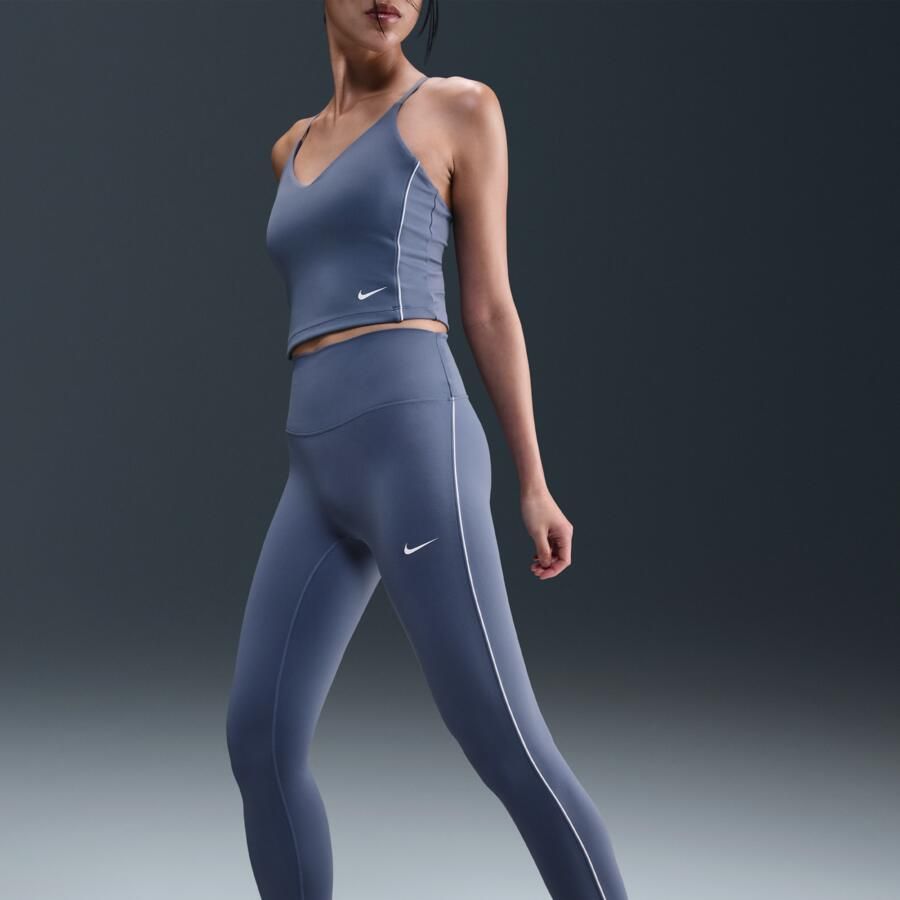 Nike One lange legging met hoge taille voor dames Blauw