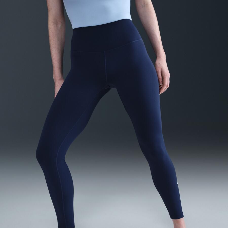 Nike One lange legging met hoge taille voor dames Blauw