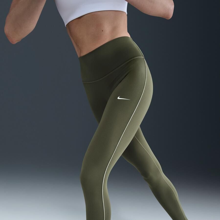 Nike One lange legging met hoge taille voor dames Groen