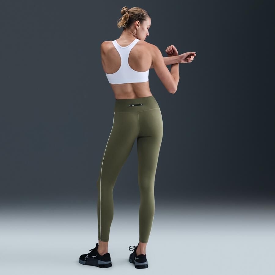 Nike One lange legging met hoge taille voor dames Groen - Foto 3
