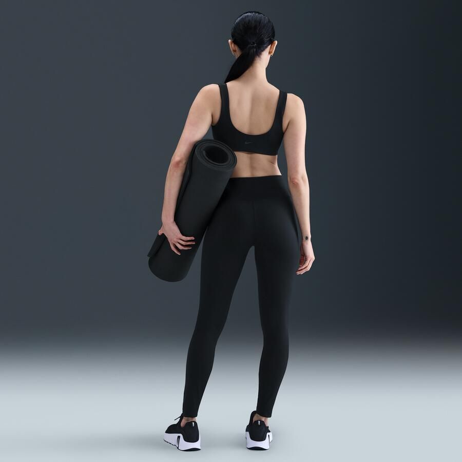 Nike One lange legging met hoge taille voor dames Zwart - Foto 3