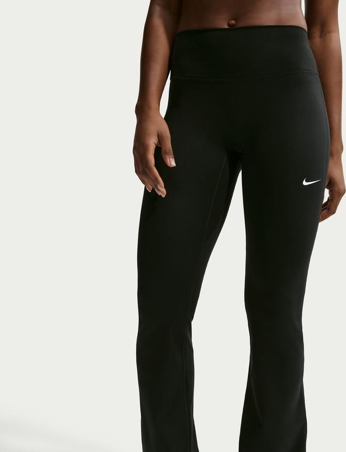 Nike One legging met hoge taille en wijde pijpen voor dames Zwart