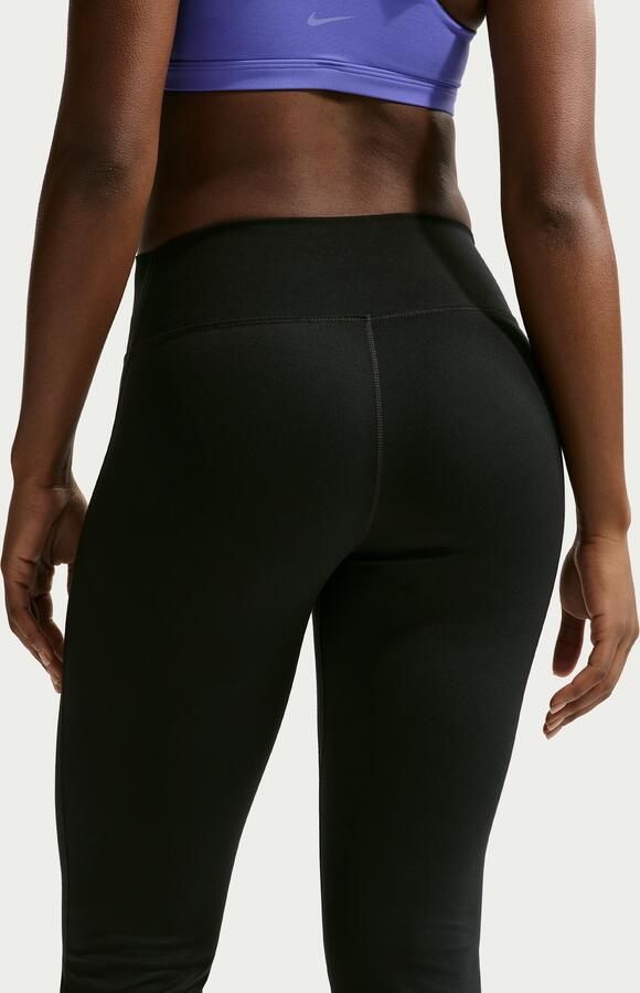 Nike One legging met hoge taille en wijde pijpen voor dames Zwart - Foto 3