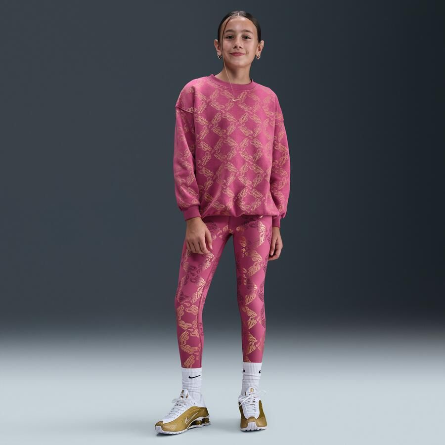 Nike One Legging met print en Dri-FIT voor meisjes Paars - Foto 4