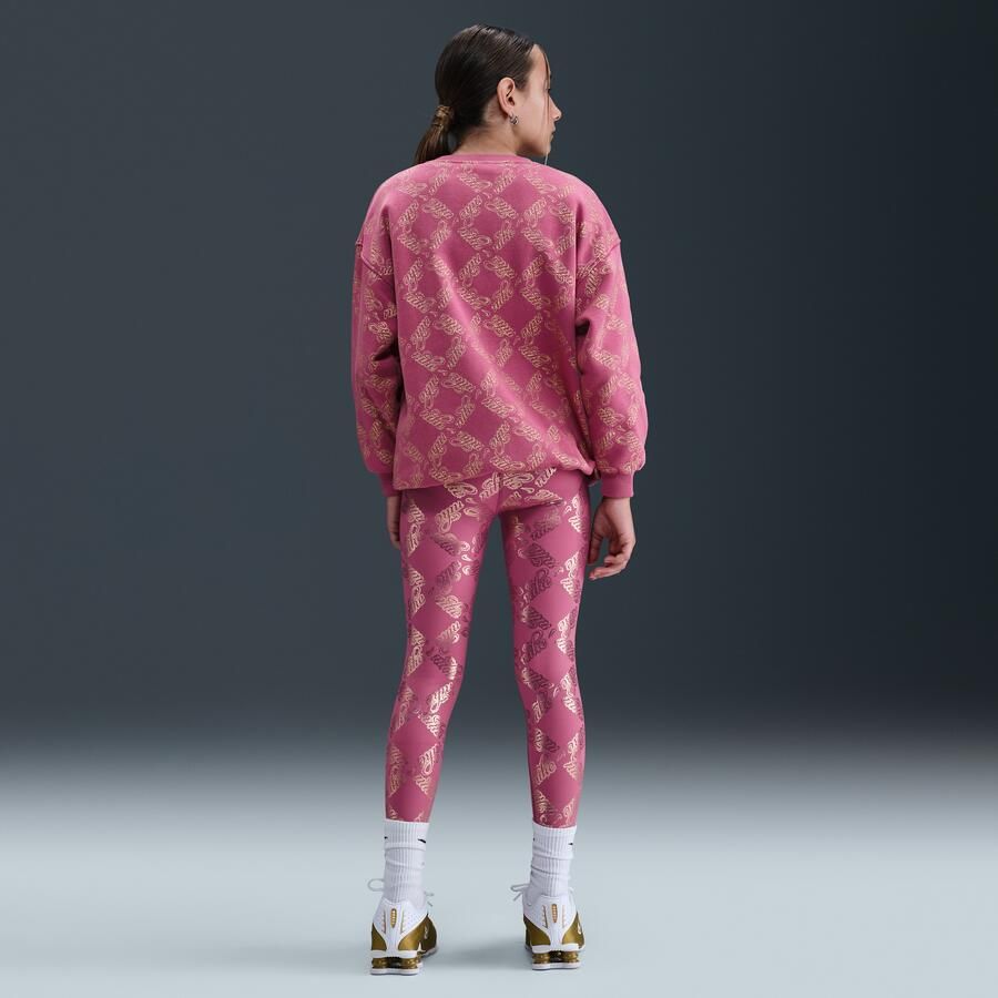 Nike One Legging met print en Dri-FIT voor meisjes Paars - Foto 3