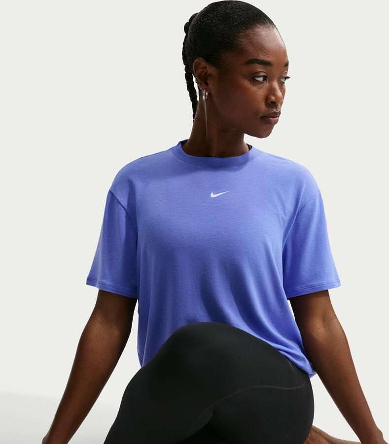 Nike One Relaxed Dri-FIT damestop met korte mouwen Blauw - Foto 3