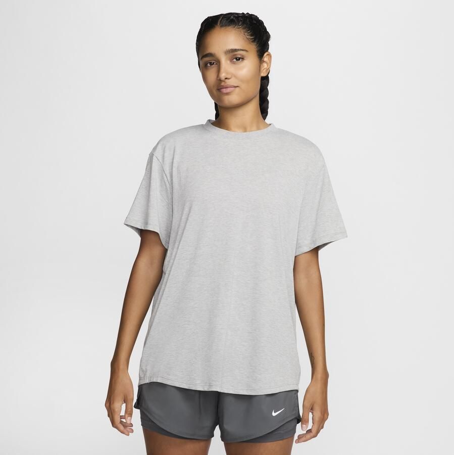 Nike One Relaxed Dri-FIT damestop met korte mouwen Grijs - Foto 4