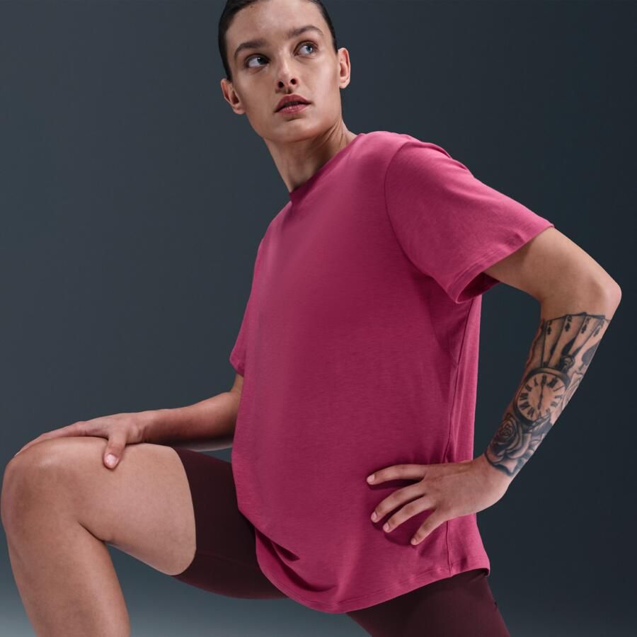 Nike One Relaxed Dri-FIT damestop met korte mouwen Paars - Foto 2