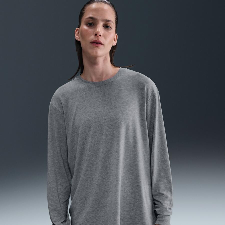 Nike One Relaxed Dri-FIT damestop met lange mouwen Grijs - Foto 4
