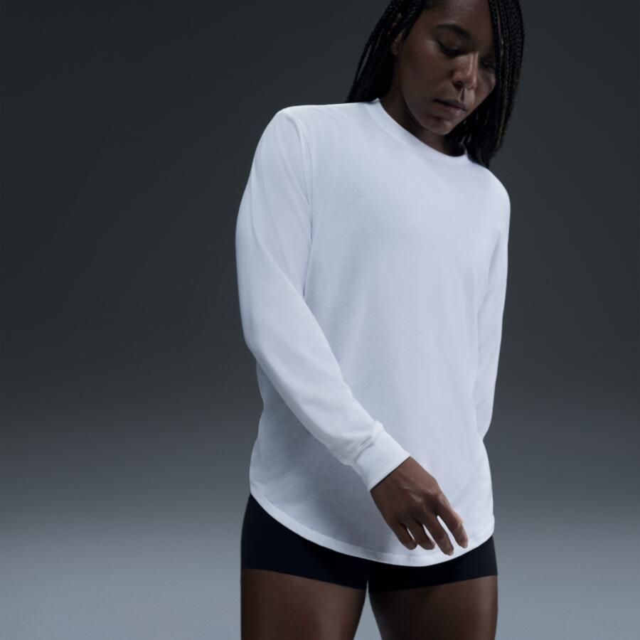 Nike One Relaxed Dri-FIT damestop met lange mouwen Wit - Foto 3