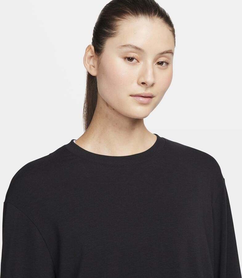 Nike One Relaxed Dri-FIT damestop met lange mouwen Zwart - Foto 2