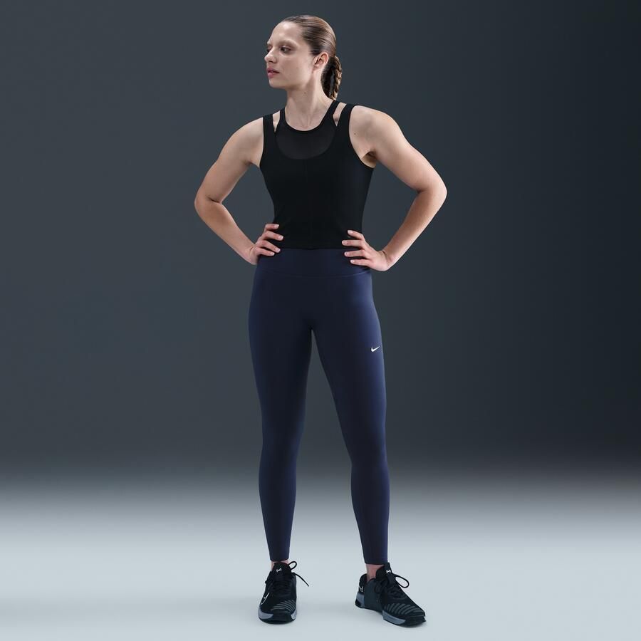 Nike One Seamless Front lange legging met hoge taille voor dames Blauw - Foto 4