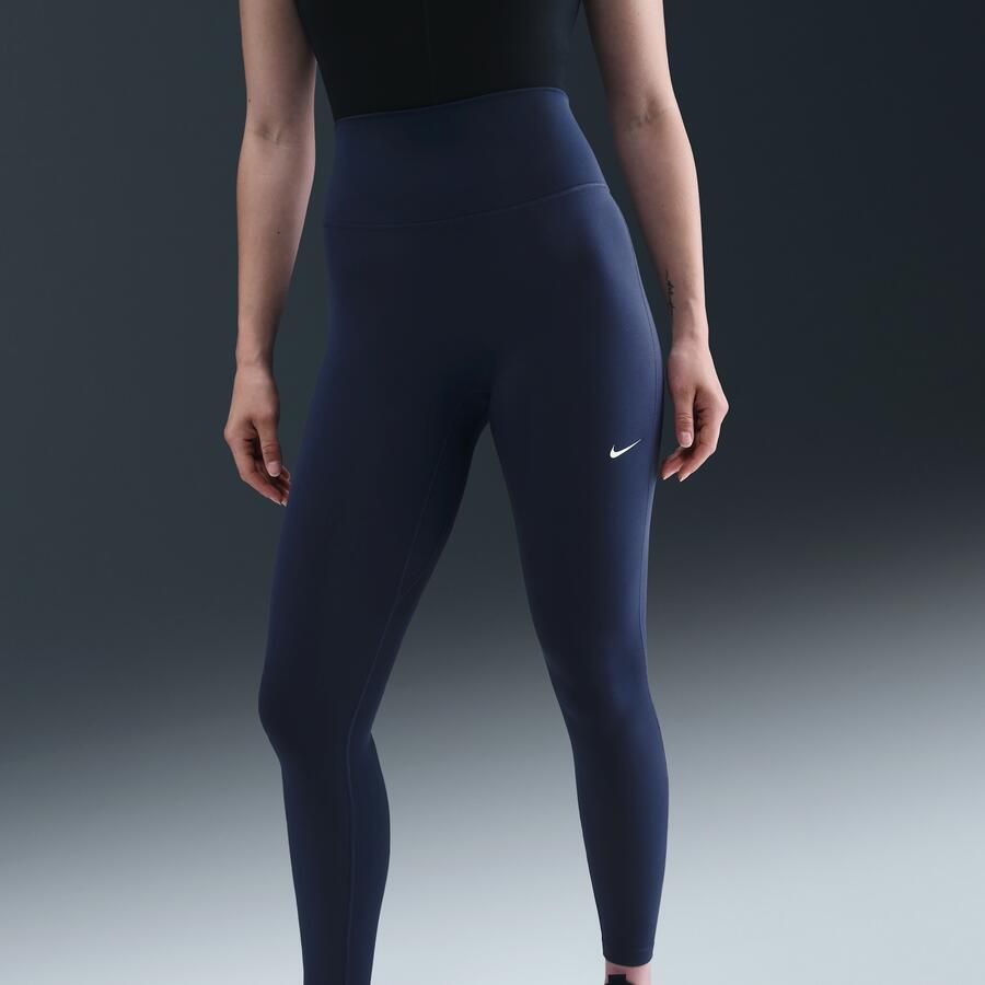 Nike One Seamless Front lange legging met hoge taille voor dames Blauw