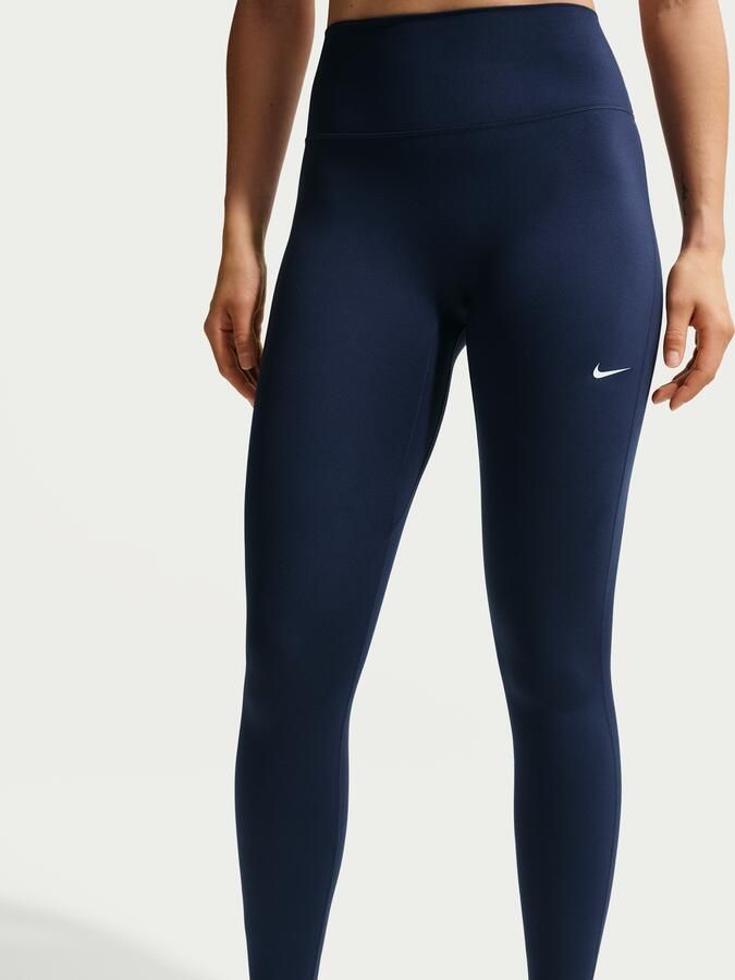 Nike One Seamless Front lange legging met hoge taille voor dames Blauw - Foto 2