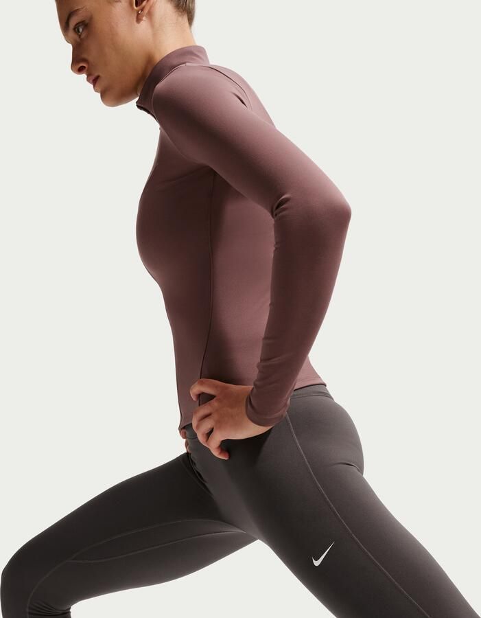 Nike One Seamless Front lange legging met hoge taille voor dames Grijs - Foto 2