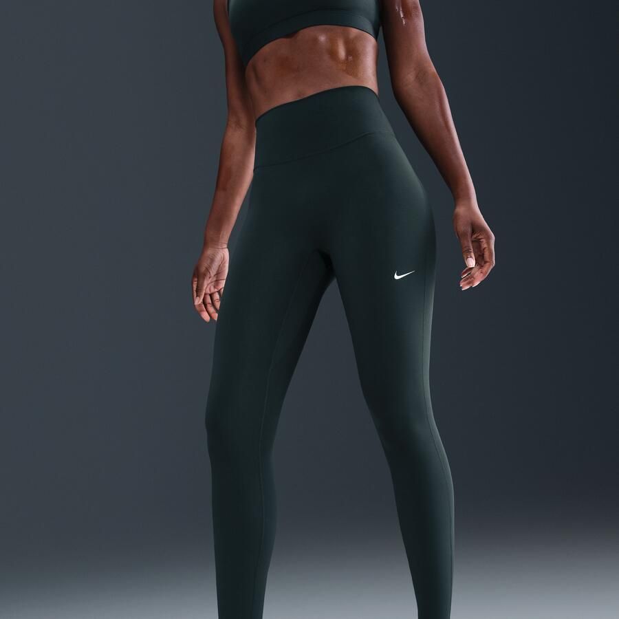 Nike One Seamless Front lange legging met hoge taille voor dames Groen