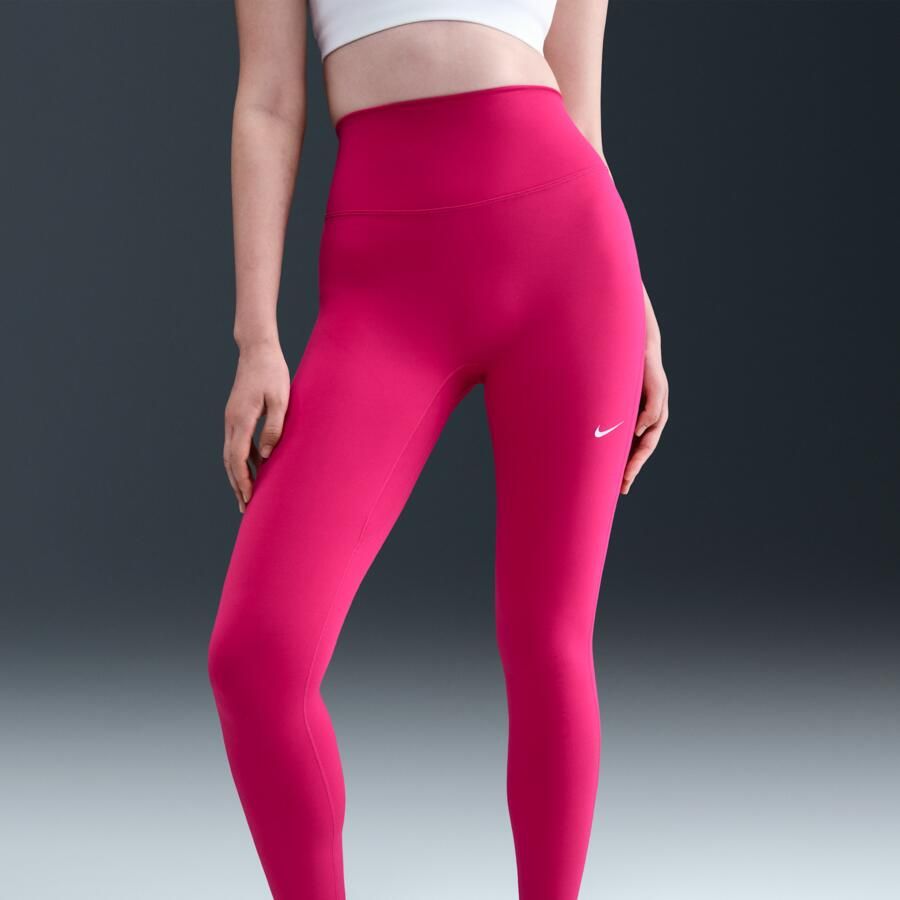 Nike One Seamless Front lange legging met hoge taille voor dames Roze