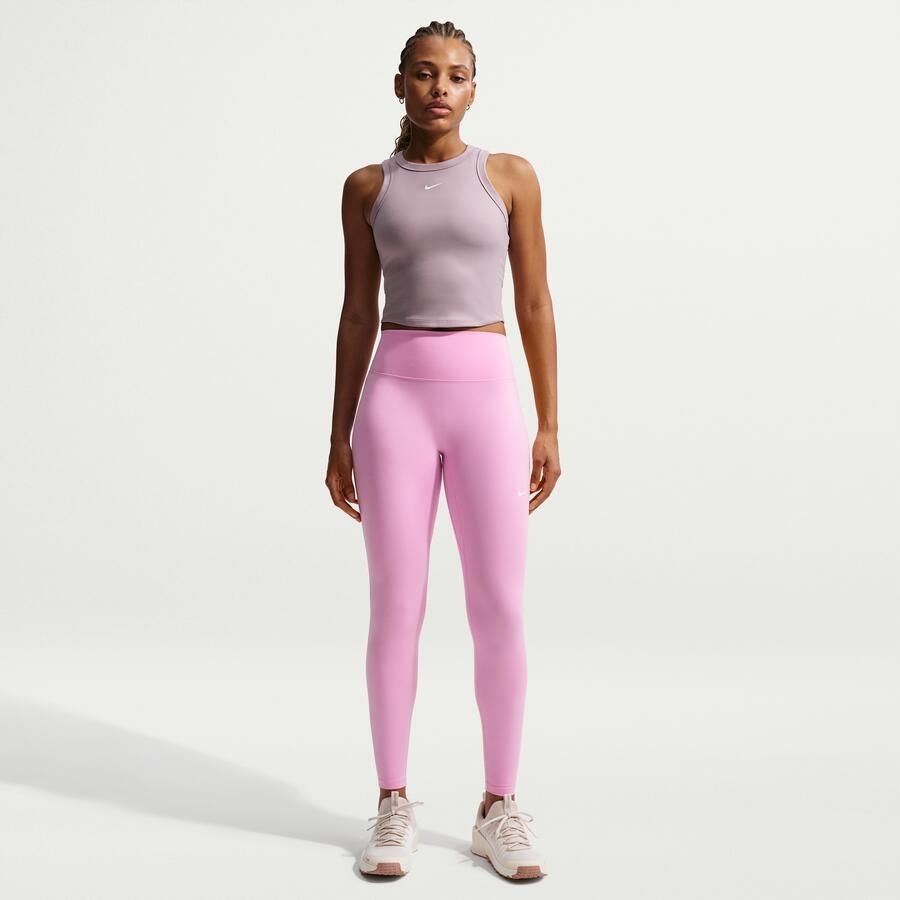 Nike One Seamless Front lange legging met hoge taille voor dames Roze