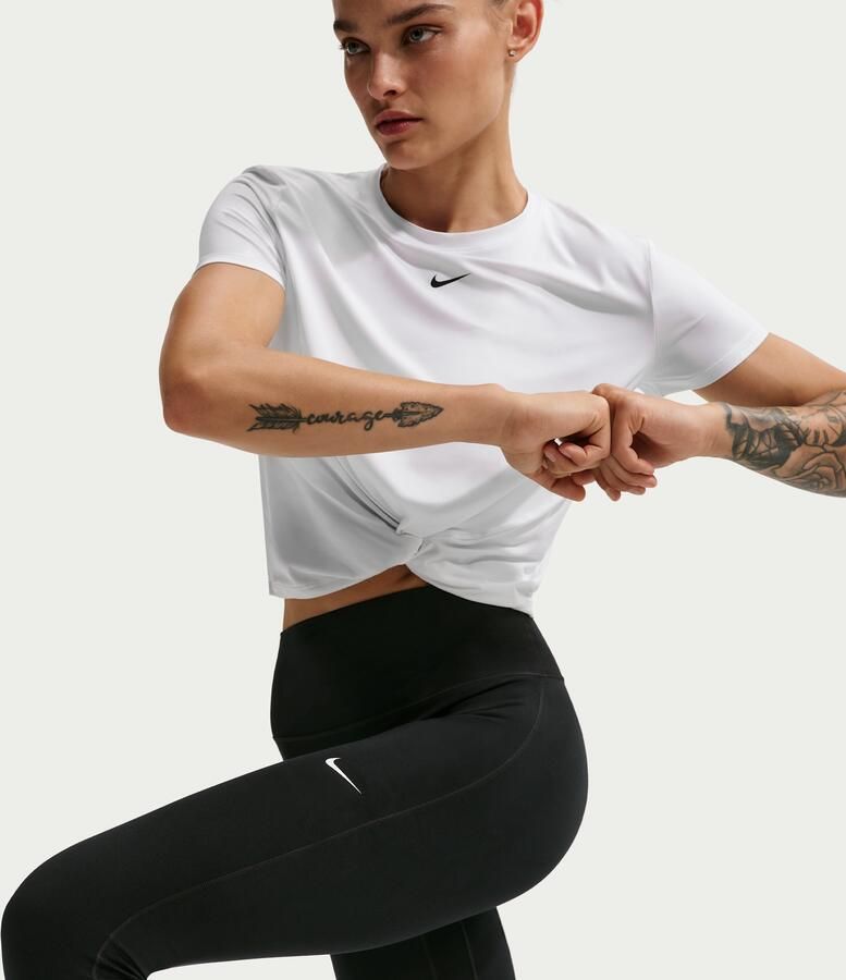 Nike One Seamless Front lange legging met hoge taille voor dames Zwart - Foto 3