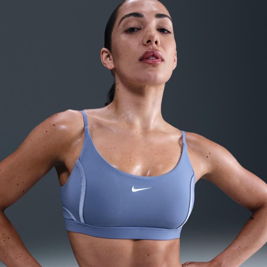 Nike One sport-bh met vulling en lichte ondersteuning Blauw - Foto 4