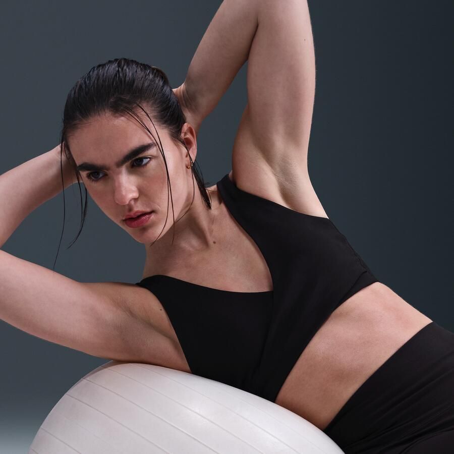 Nike One sport-bh met vulling en lichte ondersteuning Zwart - Foto 2