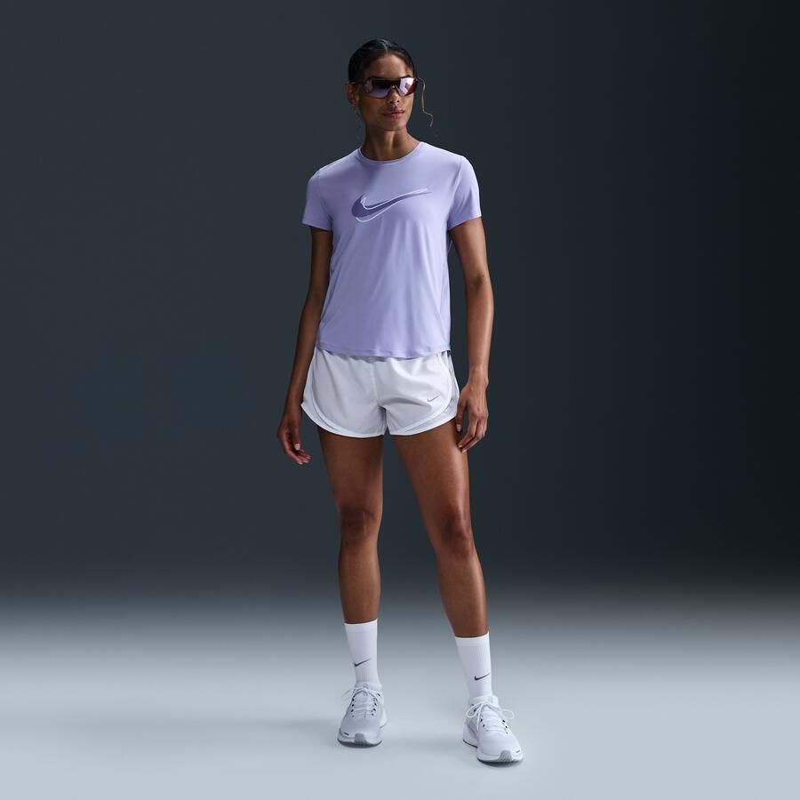 Nike One Swoosh Dri-FIT hardlooptop met korte mouwen voor dames Paars - Foto 3