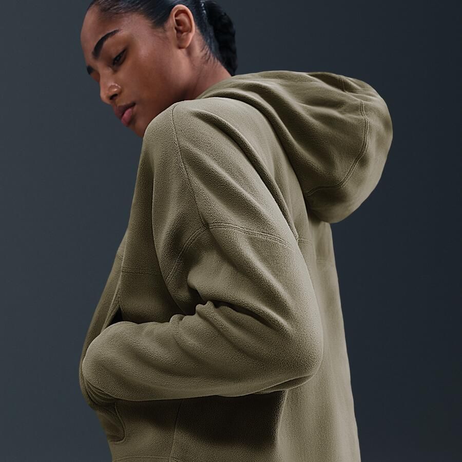 Nike One Therma-FIT damestop met rits over de hele lengte Groen