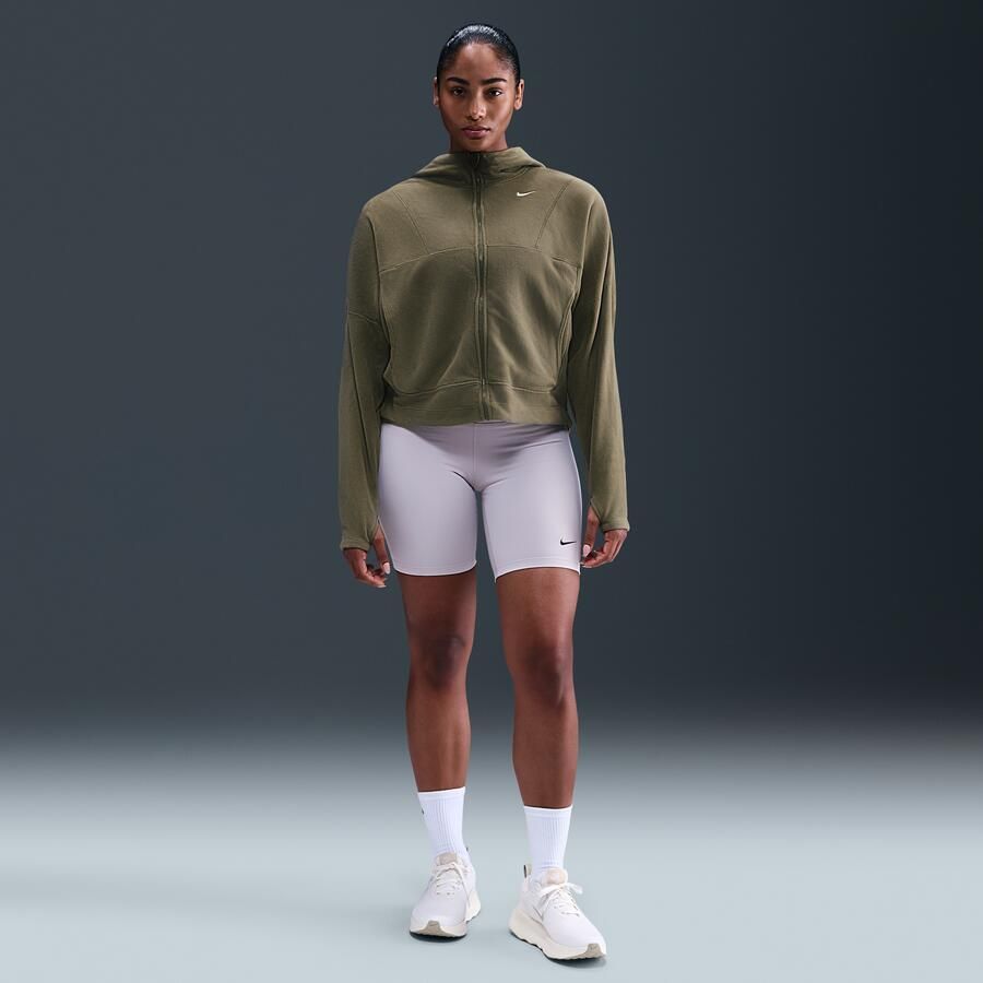 Nike One Therma-FIT damestop met rits over de hele lengte Groen - Foto 3