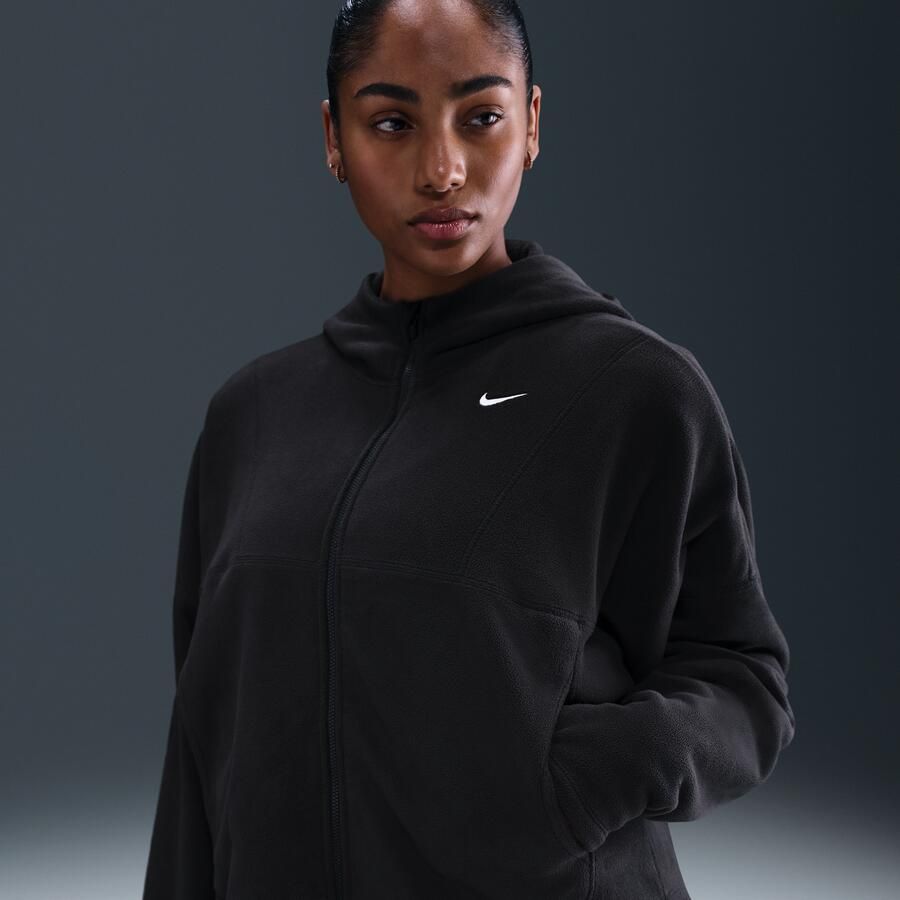 Nike One Therma-FIT damestop met rits over de hele lengte Zwart - Foto 4