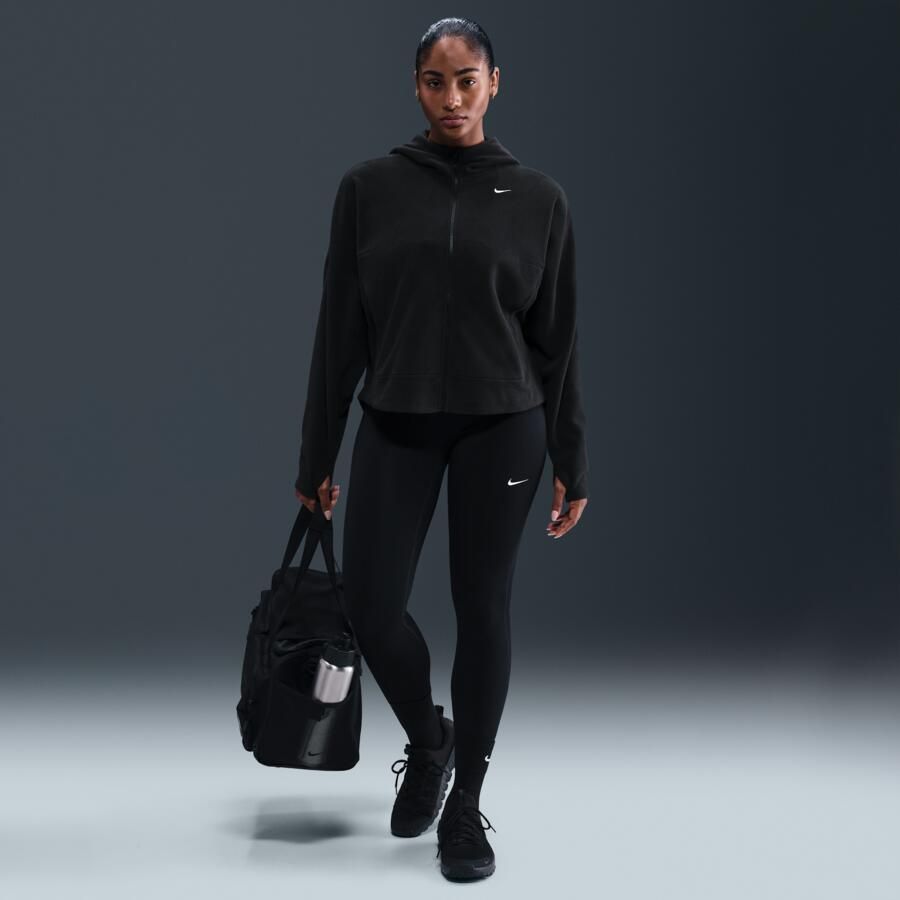 Nike One Therma-FIT damestop met rits over de hele lengte Zwart - Foto 3