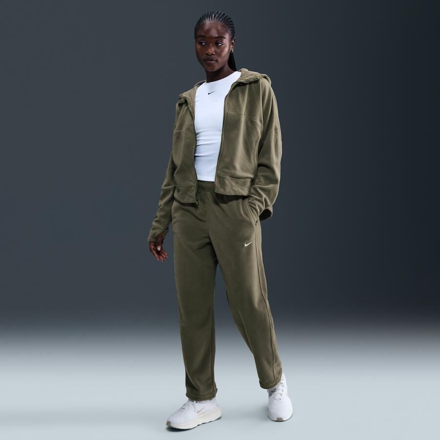 Nike One Therma-FIT fleecebroek met halfhoge taille voor dames Groen - Foto 4