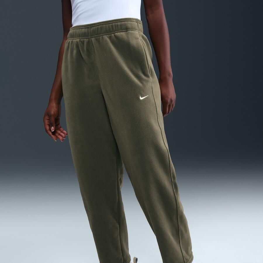 Nike One Therma-FIT fleecebroek met halfhoge taille voor dames Groen