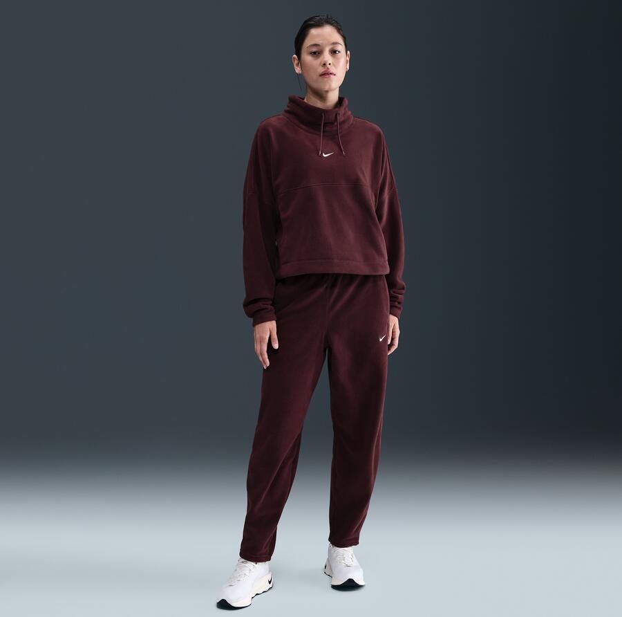 Nike One Therma-FIT fleecebroek met halfhoge taille voor dames Rood - Foto 4